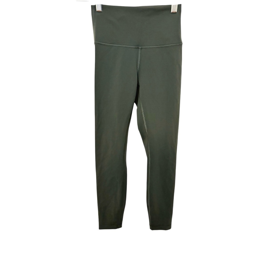 Lululemon Wunder Train High-Rise Leggings 25” Size 4 Dark Sage Green EUC